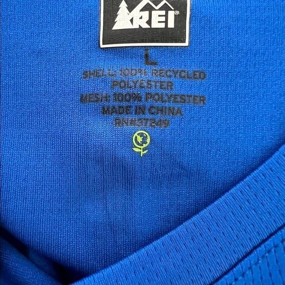 REI Mens Sz L Long Sleeve Blue Gray Athletic Shirt Stretchy Base Layer - Picture 5 of 7